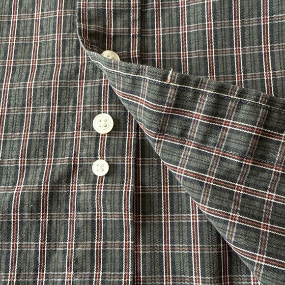 Brooks Brothers Men’s Casual Cotton Button Down Shirt Plaid Army Green Size XXL - Picture 7 of 10